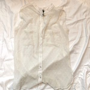 Mango Suit Sheer Ivory Top, M (#108)